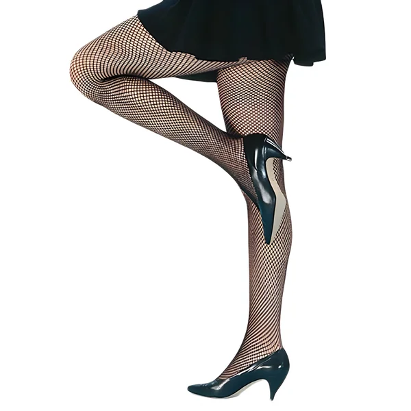Pantys de rejilla negros para mujer