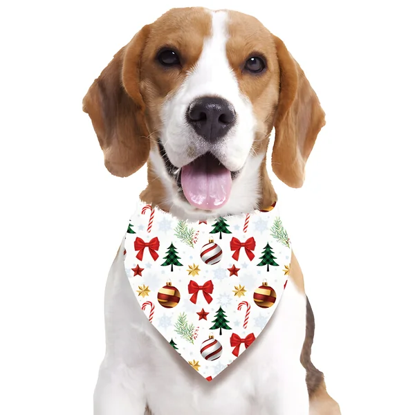 Pañuelo de Navidad blanco para mascotas