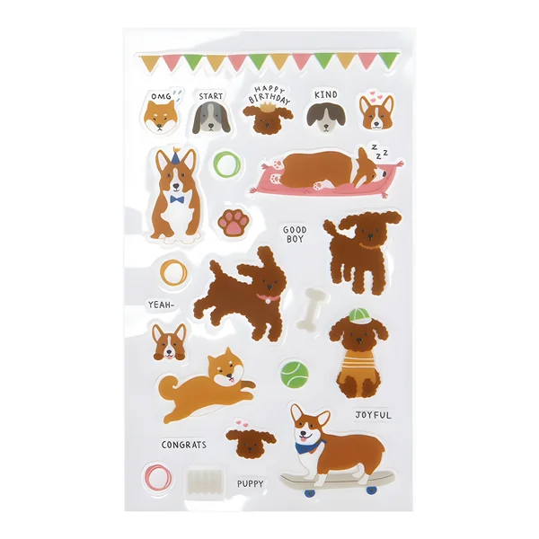 Pegatinas de animales perros con mensaje - Dailylike - 1 lámina