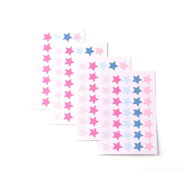 Pegatinas de formas de estrellas tonos lilas - 4 hojas