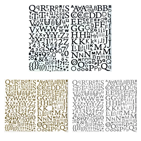Pegatinas de letras con brillo - 2 hojas