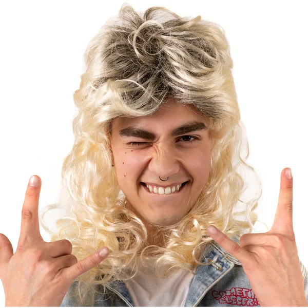Peluca rubia de los años 80