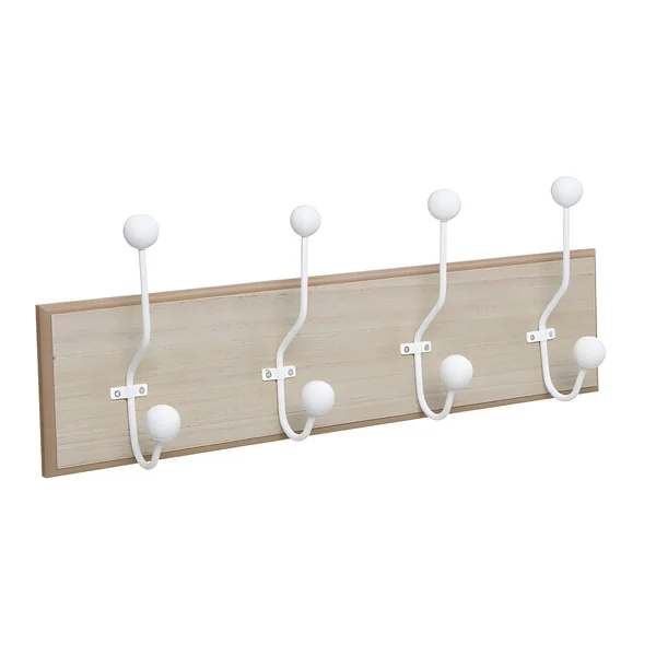 Perchero de madera natural de 4 colgadores - Dcasa