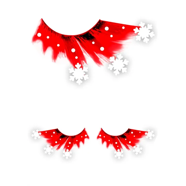 Pestañas rojas con copos de nieve - Imagen 2