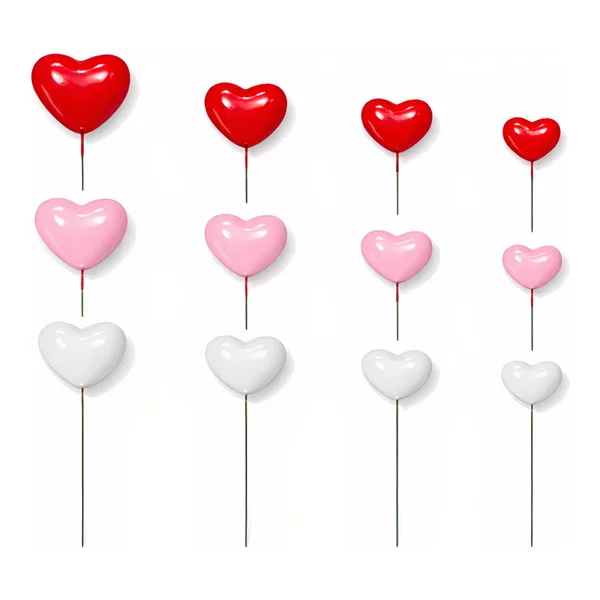 Picks de mix de corazones 3D - 30 unidades