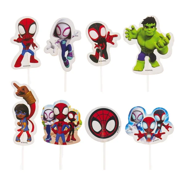 Picks de Spidey de 4,5 x 2,7 cm - 16 unidades