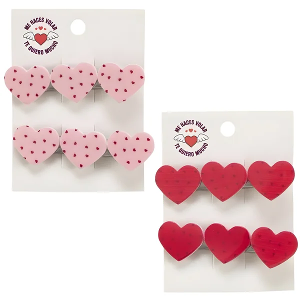 Pinza para el pelo de corazones - 2 unidades