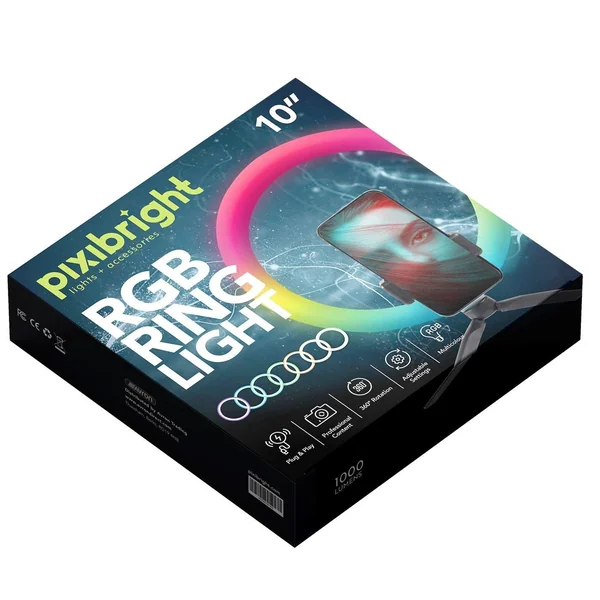 Pixibright RGB Ring Light Selfie Sticks