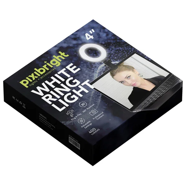 Pixibright White Ring Light Selfie Stick