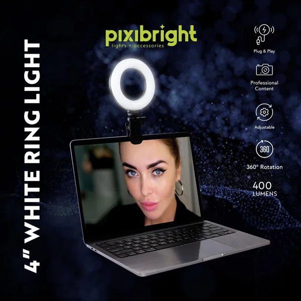 Pixibright White Ring Light Selfie Stick - Imagen 6