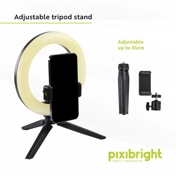 Pixibright White Ring Light Selfie Sticks - Imagen 4