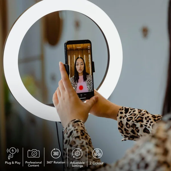 Pixibright White Ring Light Selfie Sticks - Imagen 5