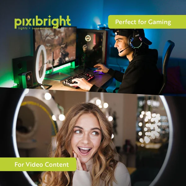 Pixibright White Ring Light Selfie Sticks - Imagen 6