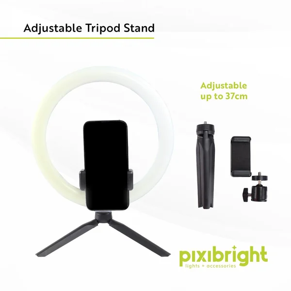 Pixibright White Ring Light Selfie Sticks - Imagen 3