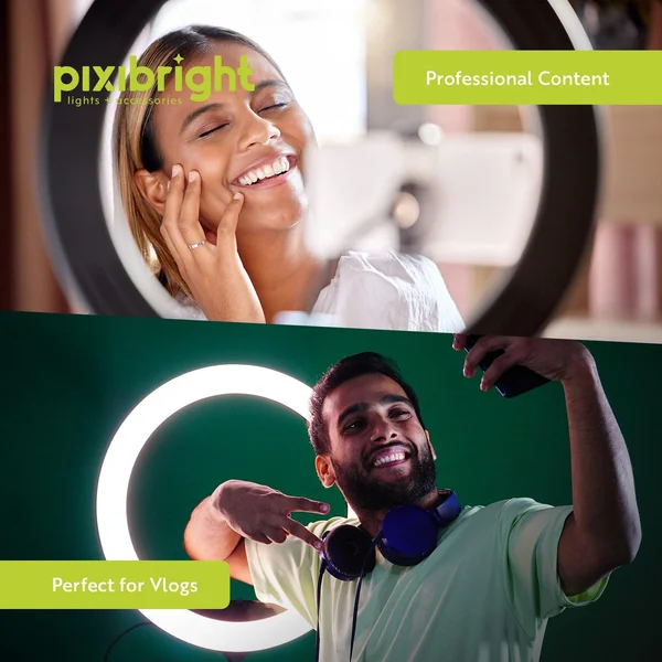 Pixibright White Ring Light Selfie Sticks - Imagen 4