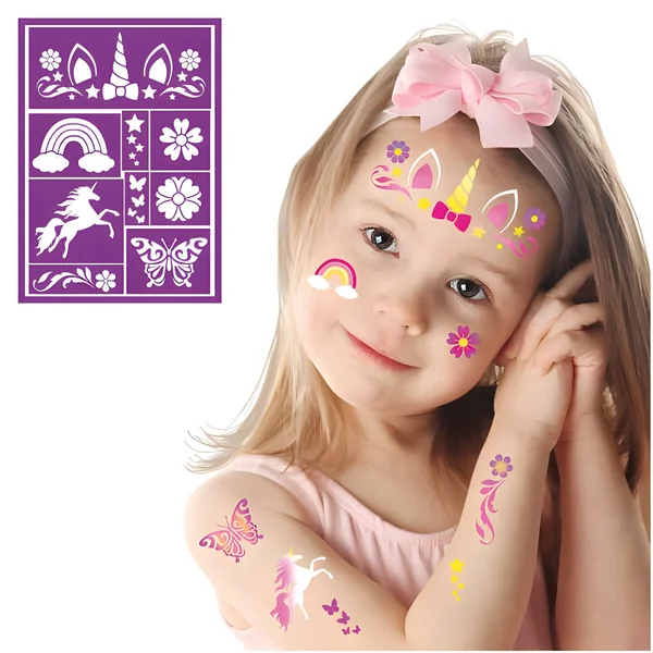 Plantilla para maquillaje de unicornio infantil