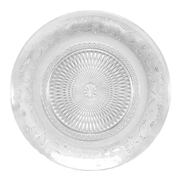 Plato de 25 cm de cristal grabado transparente