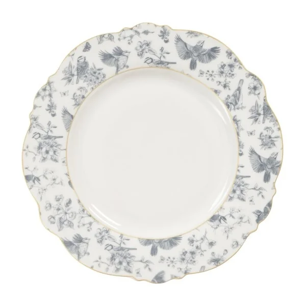 Plato de 27,5 cm diseño Versalles con borde dorado