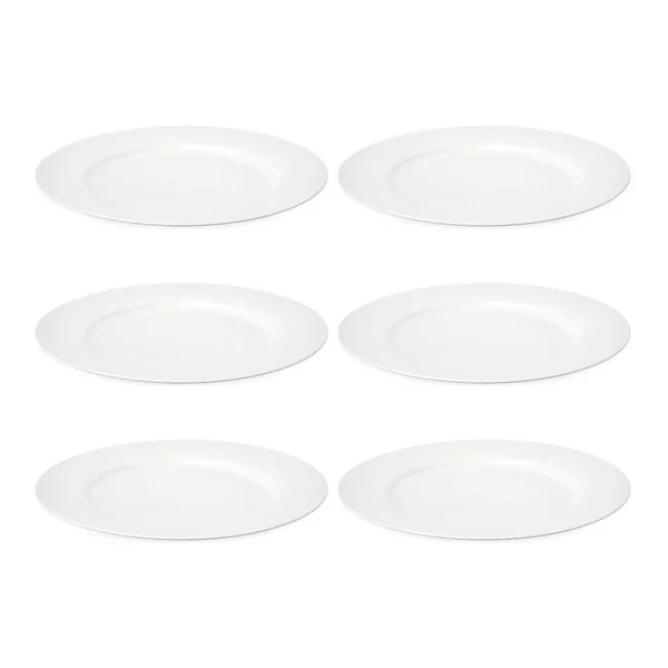 Plato de 27 cm llamo de porcelana blanco - 6 unidades