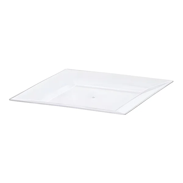 Plato de 27 cm transparente cuadrado - 1 unidad