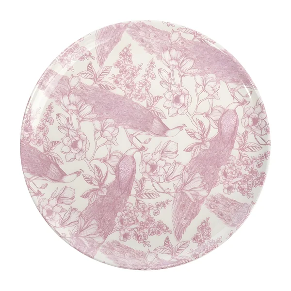 Plato de 28 cm malva con estampado floral