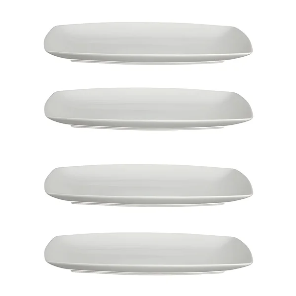 Plato de 35,7 x 24,3 cm blanco rectangular - Vessia - 4 unidades