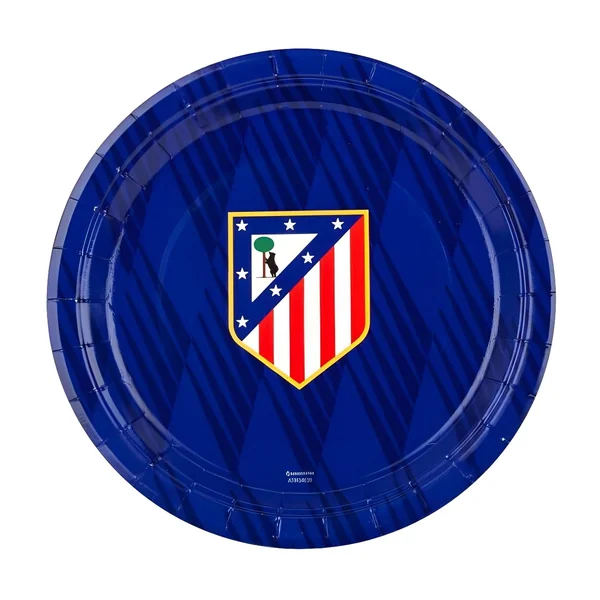 Plato de Atlético de Madrid azul de 18 cm - 8 unidades