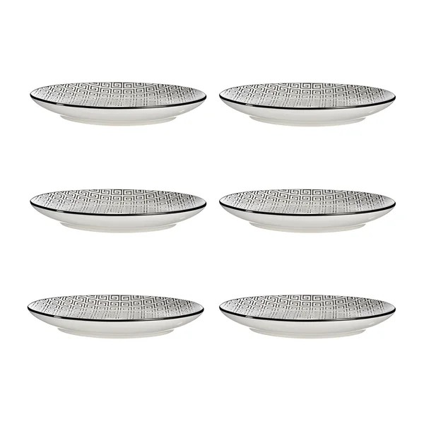Plato geométrico negro de 24 cm - Vessia - 6 unidades