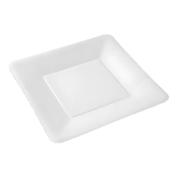 Platos de 18 cm de cartón blanco cuadrados - 100 unidades