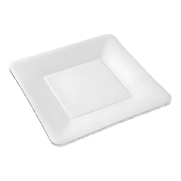 Platos de 18 cm de cartón blanco cuadrados - 25 unidades