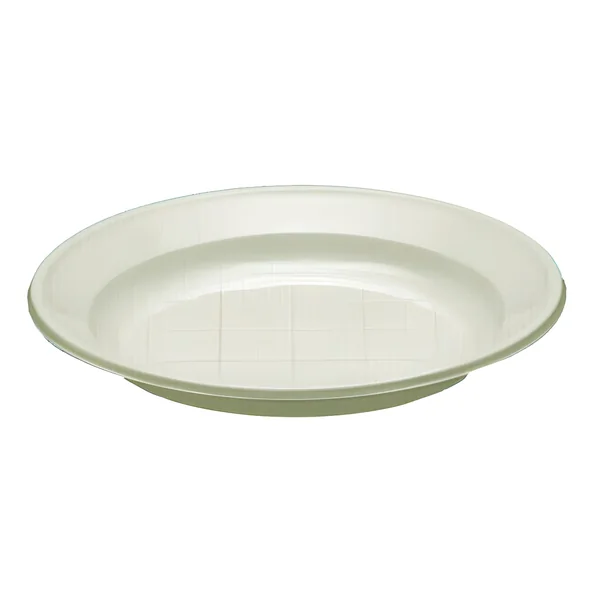 Platos de 20,5 cm de plástico crema - 12 unidades