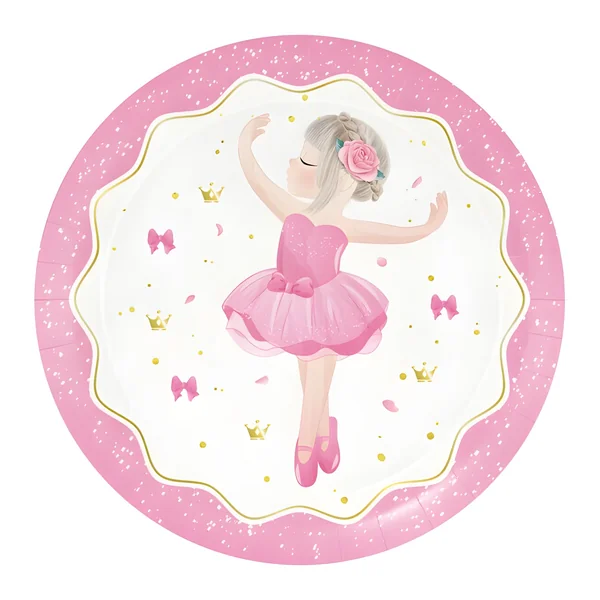Platos de Bailarina de 23 cm - 8 unidades