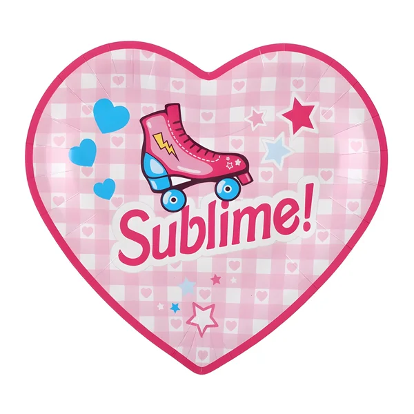Platos de Barbie girly de 22.5 x 20 cm - 10 unidades