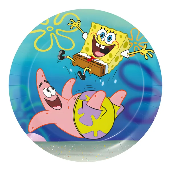 Platos de Bob Esponja de 18 cm - 8 unidades