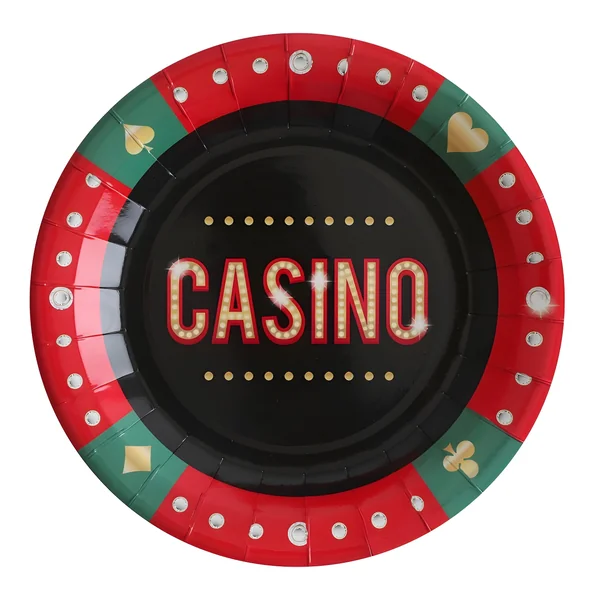 Platos de Casino poker de 22,5 cm - 10 unidades