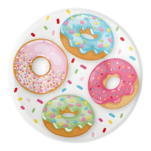 Platos de Donuts de 18 cm surtidos - 8 unidades