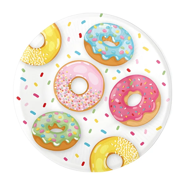 Platos de Donuts de 23 cm - 8 unidades