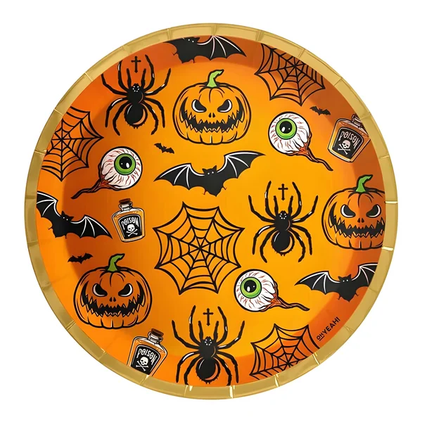 Platos de elementos de Halloween de 23 cm - 6 unidades