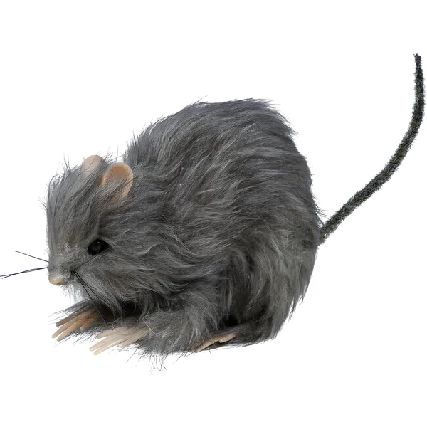 Rata de 15 cm peluda gris