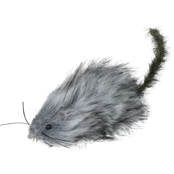 Rata peluda gris de 16 cm