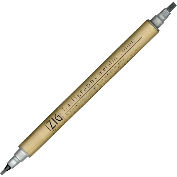 Rotulador doble punta lettering plateado - Zig - 1 unidad