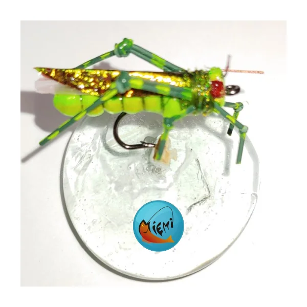 Saltamontes Realista Verde Fluor