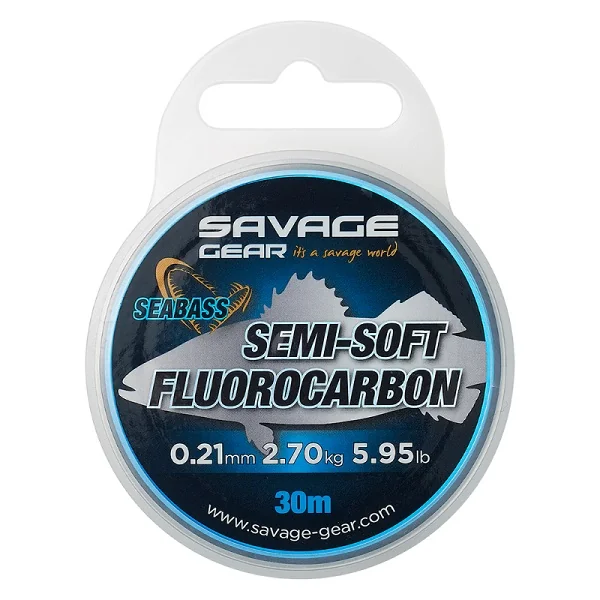 Savage Gear Semi-Soft Fluorocarbono Seabass 30m 0,35mm 6,72kg