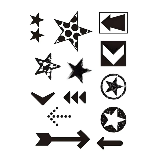 Sellos acrílicos de estrellas y flechas - Artis decor