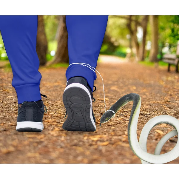 Serpiente realista con hilo para bromas de 80 cm - Imagen 2