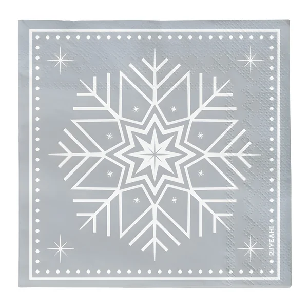 Servilletas de 16,5 x 16,5 cm de Winter plateado - 30 unidades