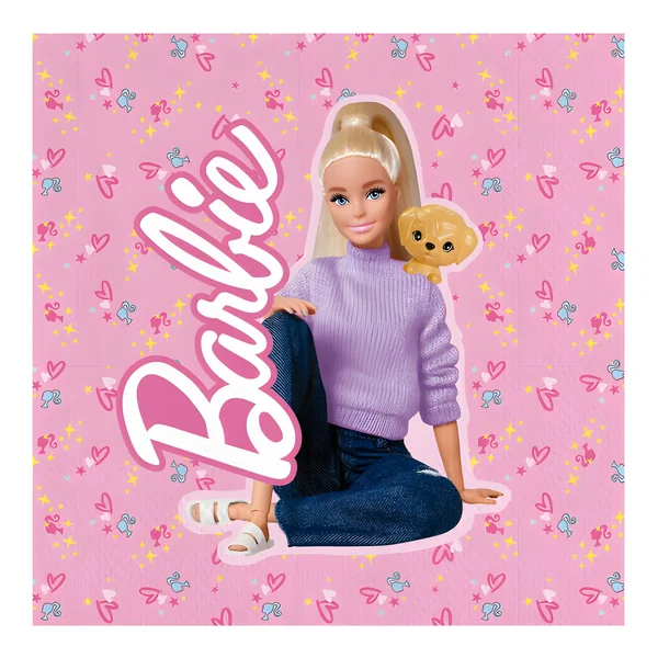 Servilletas de Barbie de 16,5 cm - 20 unidades
