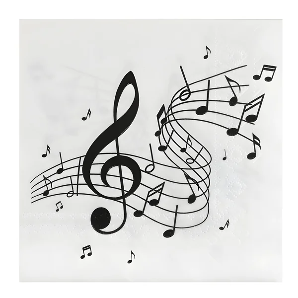 Servilletas de notas musicales de 16,5 x 16,5 cm - 20 unidades