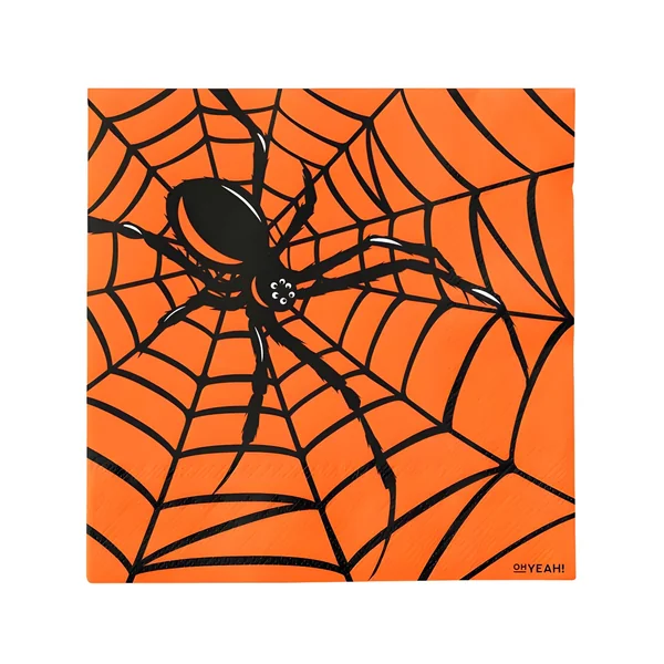 Servilletas de telaraña naranja de 16,5 x 16,5 cm - 30 unidades