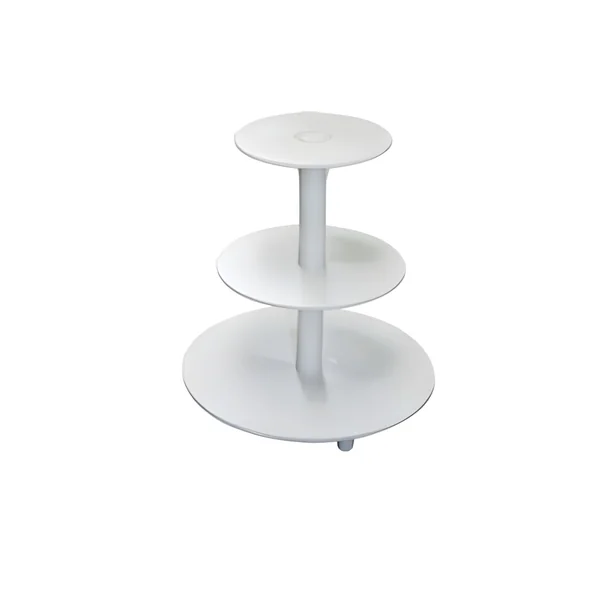 Soporte para tartas de plástico blanco de 3 pisos
